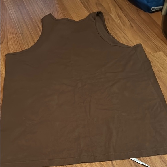 Brown Tank Top with Blue Graphic Print vintage - Picture 5 of 5